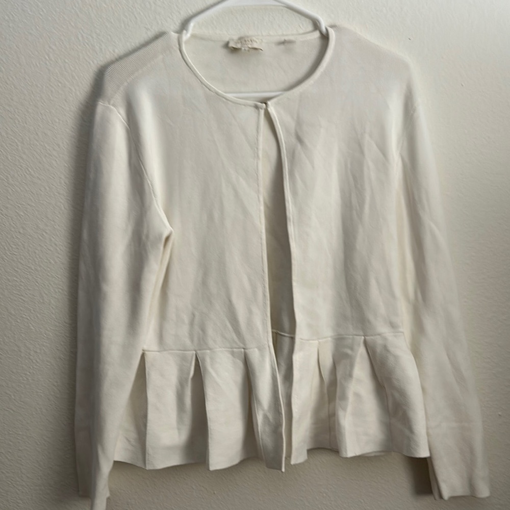 White Open Front Cardigan